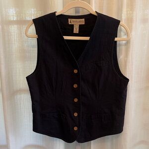 Marsh Landing Black Linen Blend Vest
